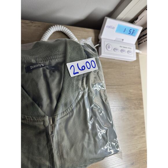 Brandy Melville Womens Canvas Bomber Jacket One Size Military Green GORPCORE - Picture 9 of 9